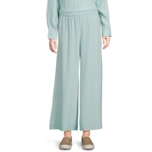 NWT Eileen Fisher Silk Georgette Crepe Wide-Leg Pant